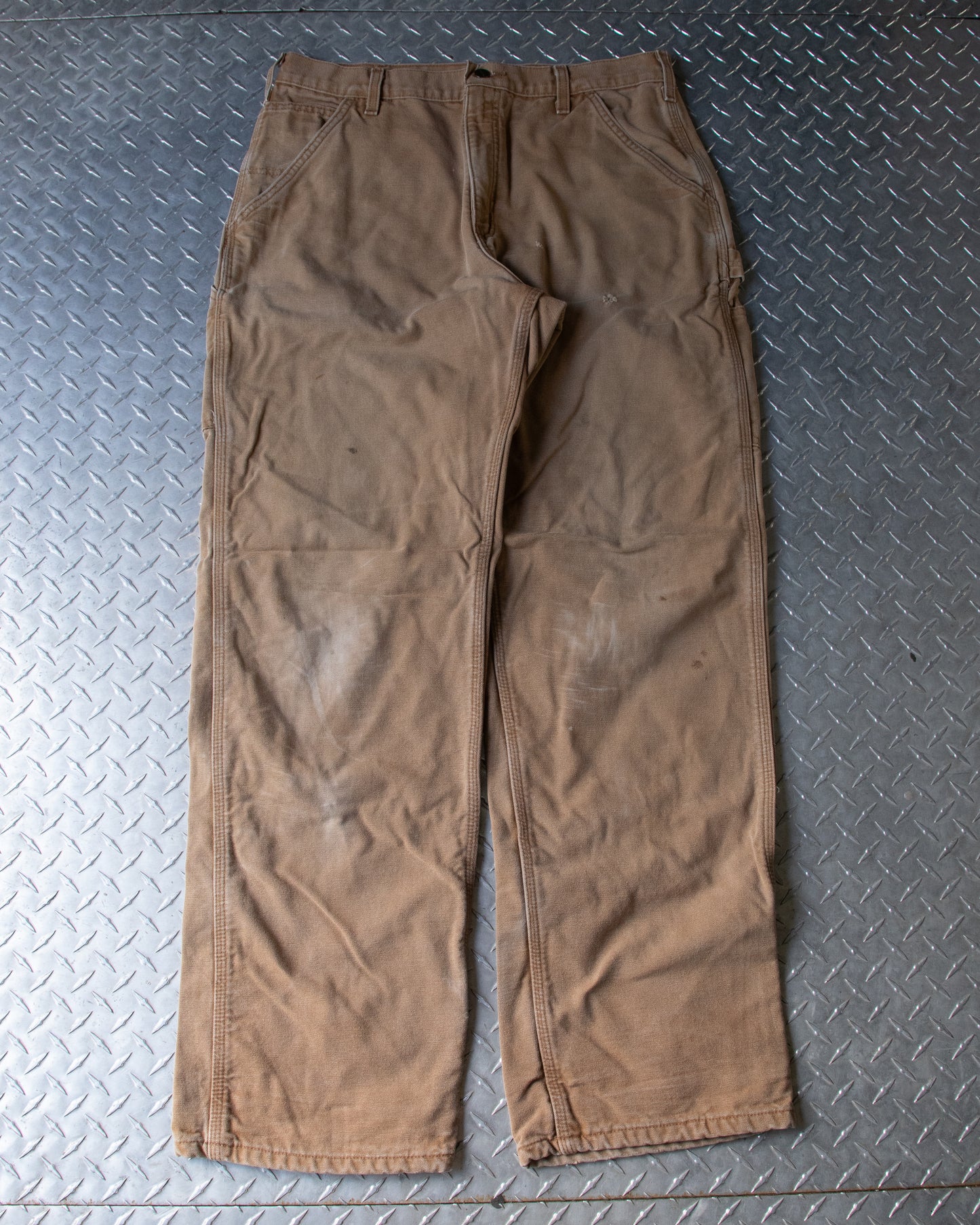 Brown Blanket Lined Carhartt Carpenter Pants - 35 x 33.5