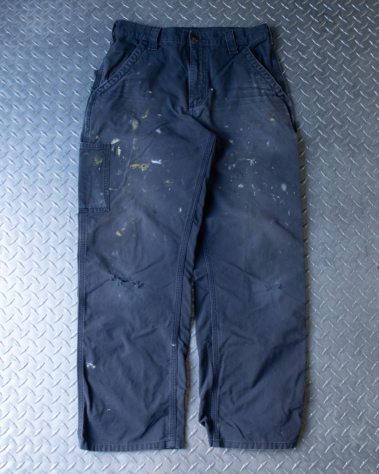 00s Blue Painted Carhartt Carpenter Pants - 32x29