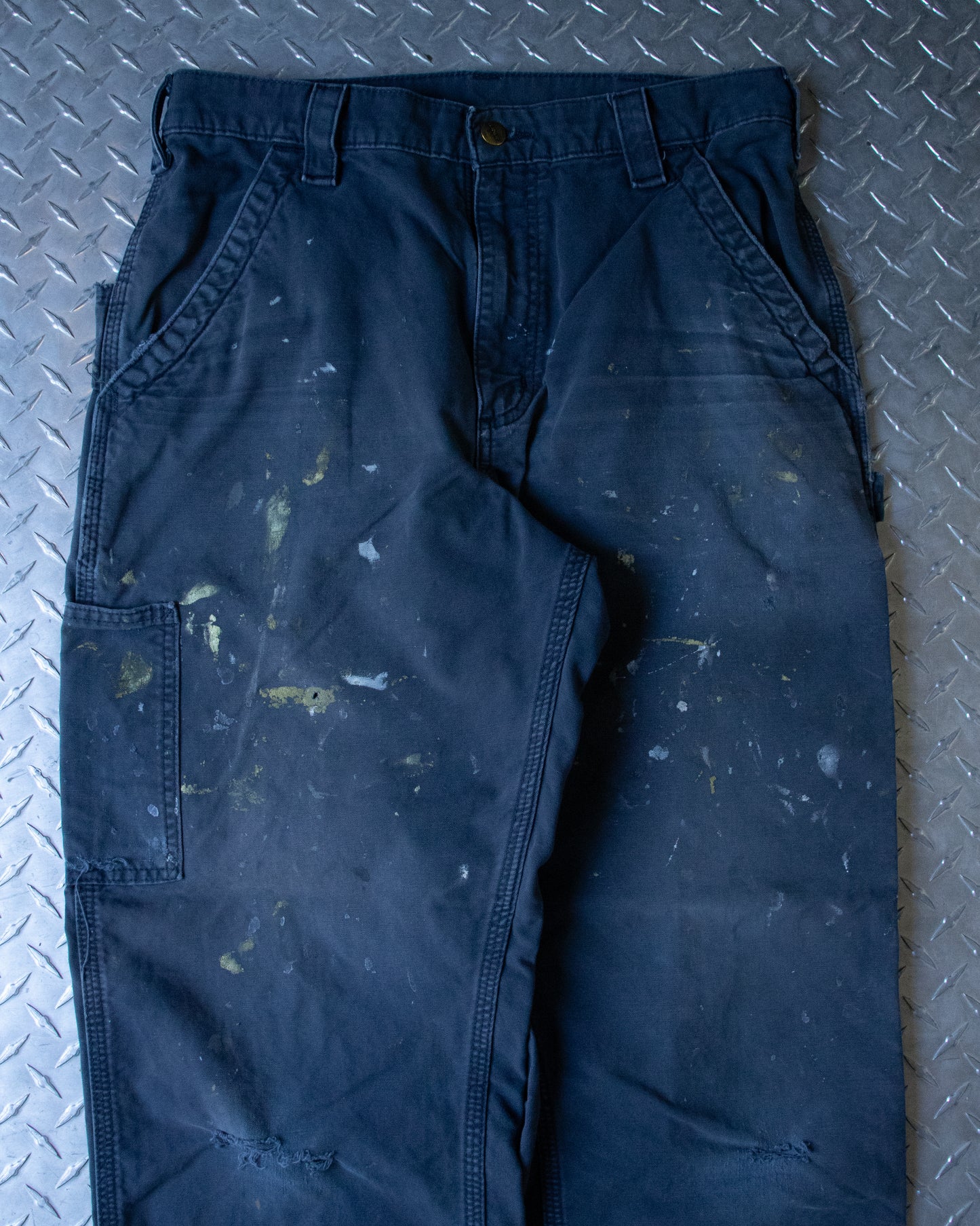 00s Blue Painted Carhartt Carpenter Pants - 32x29