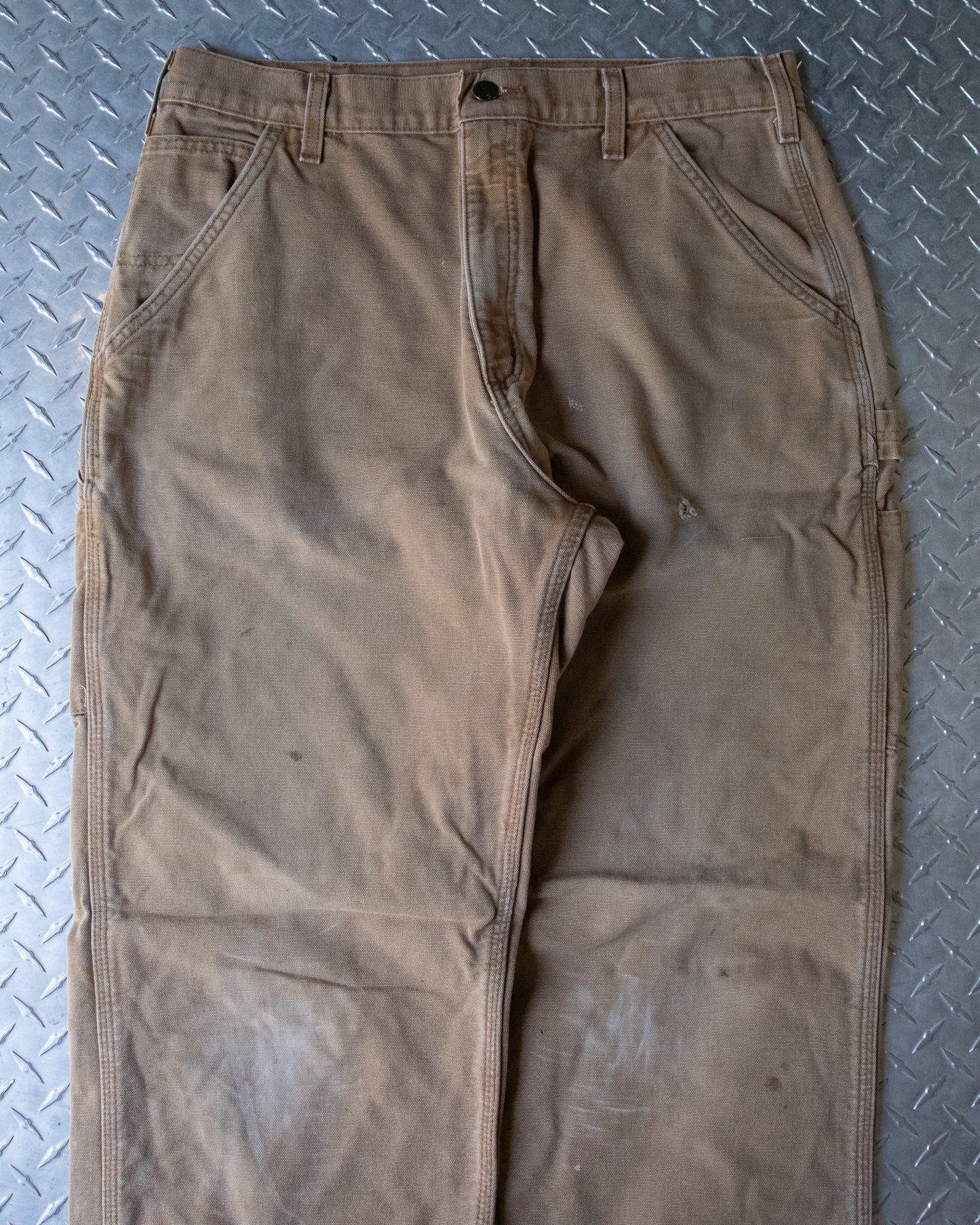 Brown Blanket Lined Carhartt Carpenter Pants - 35 x 33.5