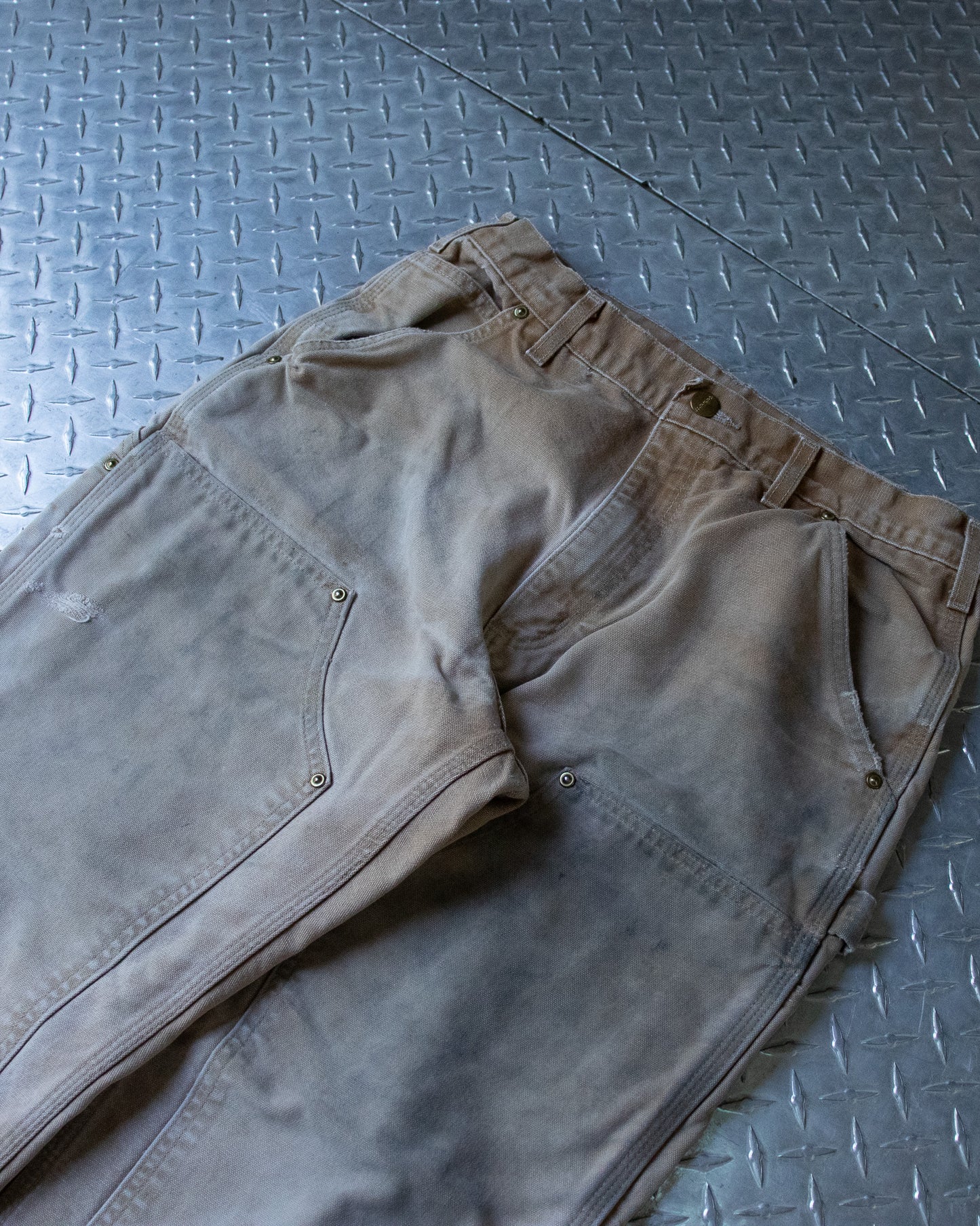 90s Tan Distressed Carhartt Double Knee Pants - 31 x 30