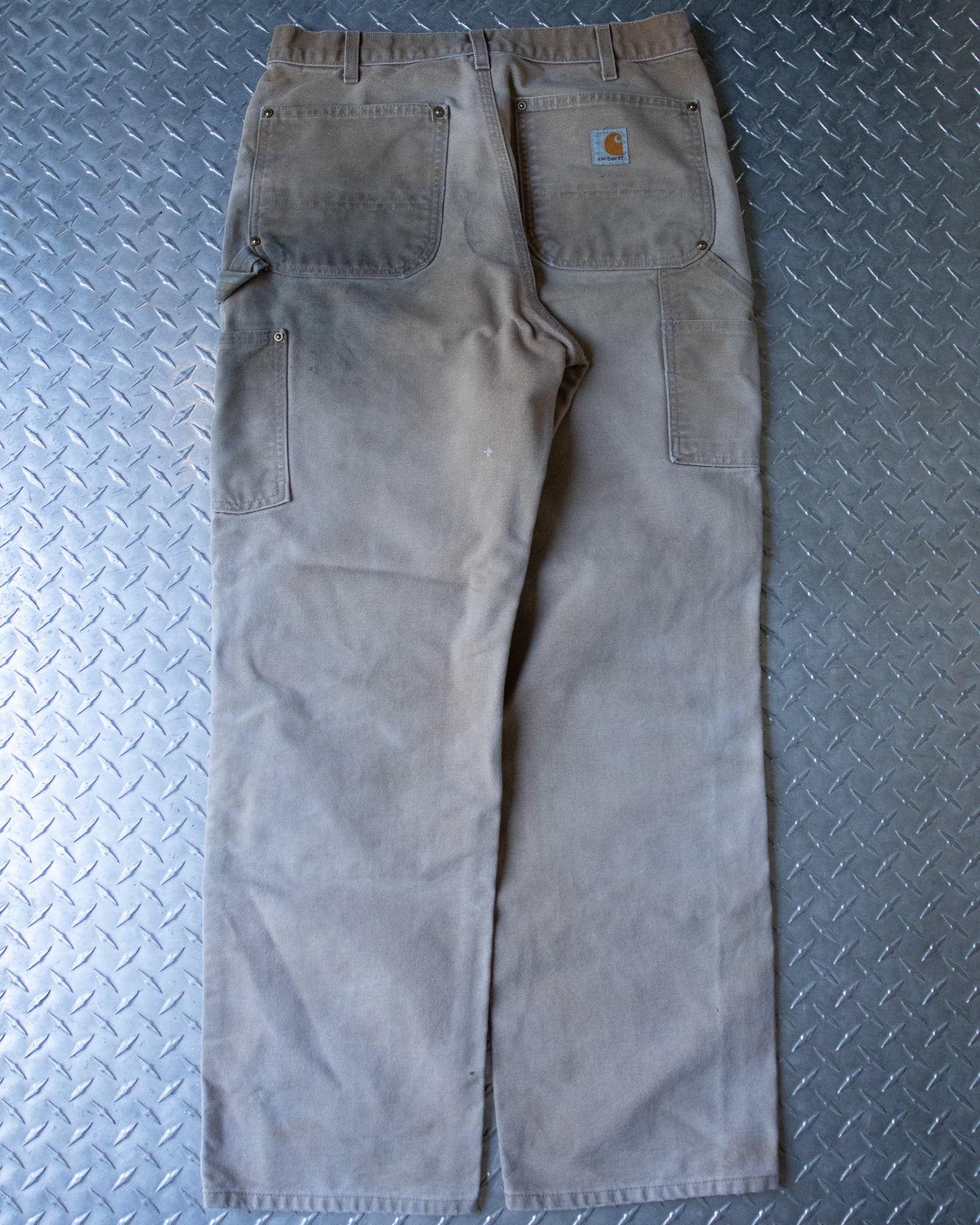 90s Tan Distressed Carhartt Double Knee Pants - 31 x 30