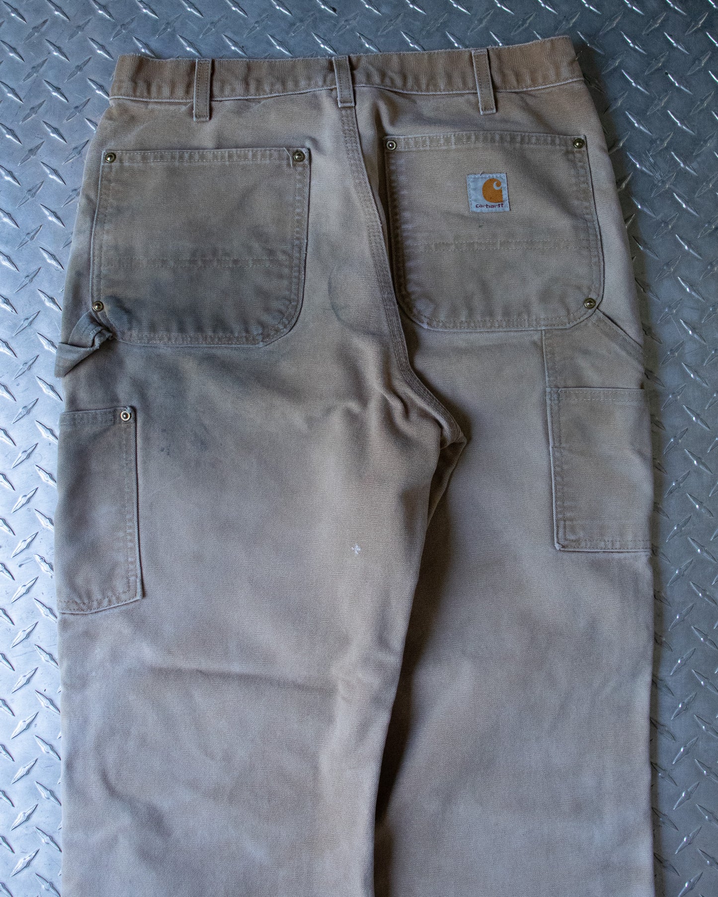 90s Tan Distressed Carhartt Double Knee Pants - 31 x 30