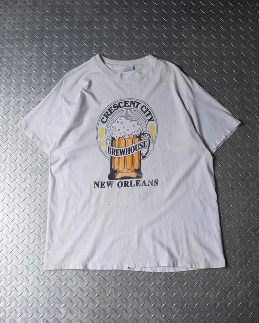 90s Distressed Beer T Shirt - XL