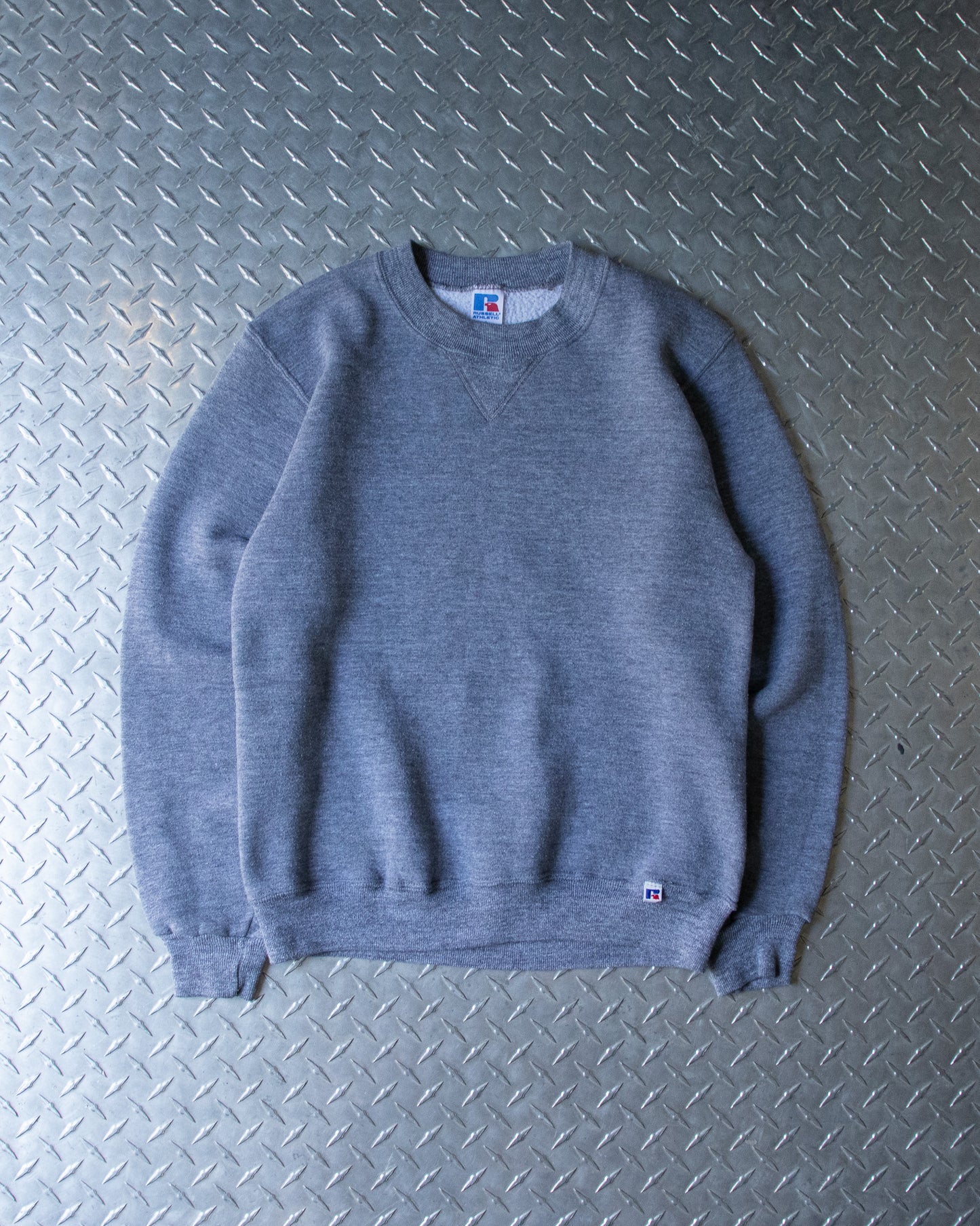 80s Grey Russell Crewneck Sweatshirt - S