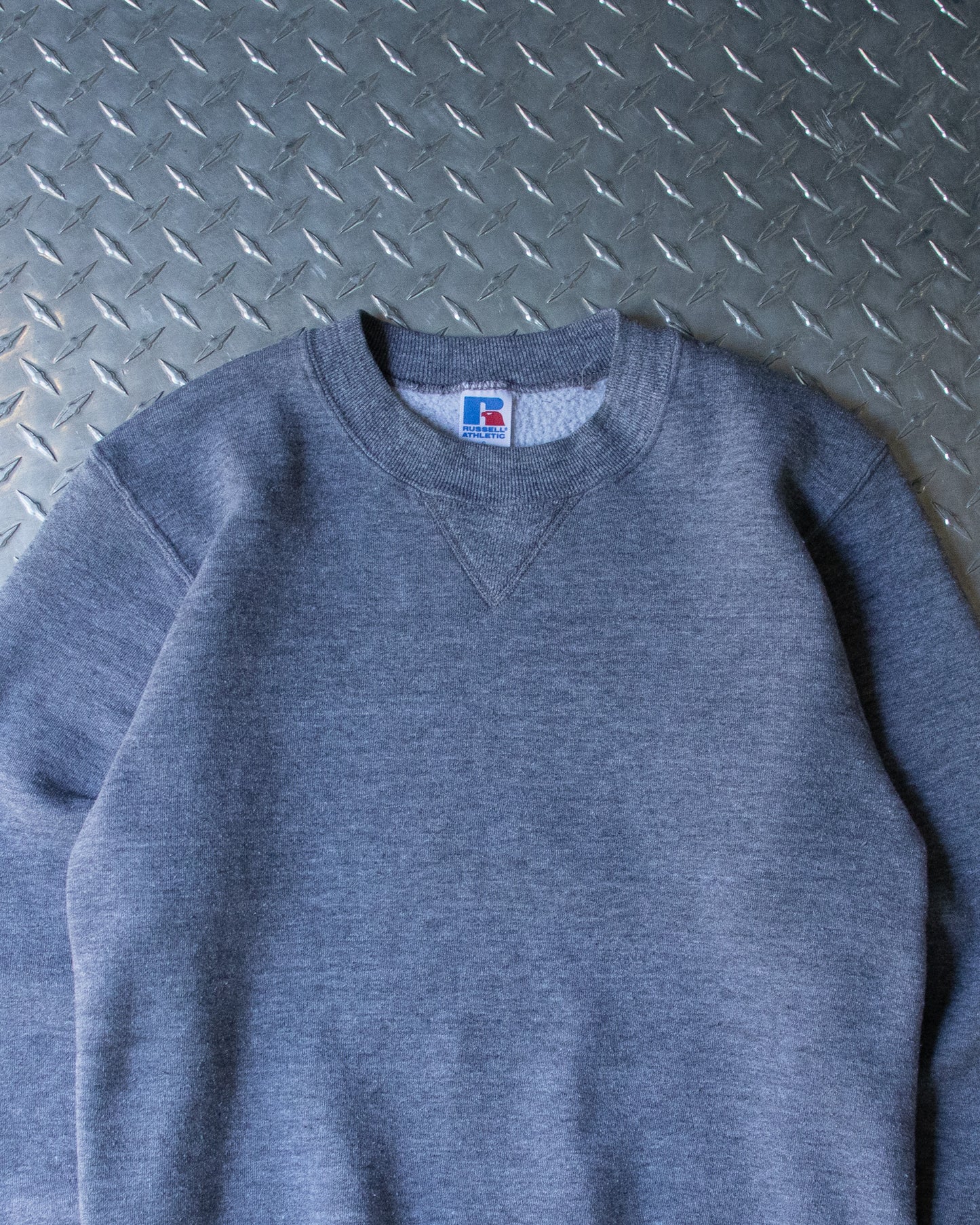 80s Grey Russell Crewneck Sweatshirt - S