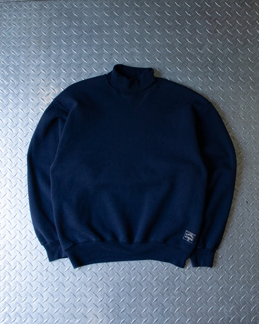 90s Navy Russell Turtleneck Sweatshirt - L