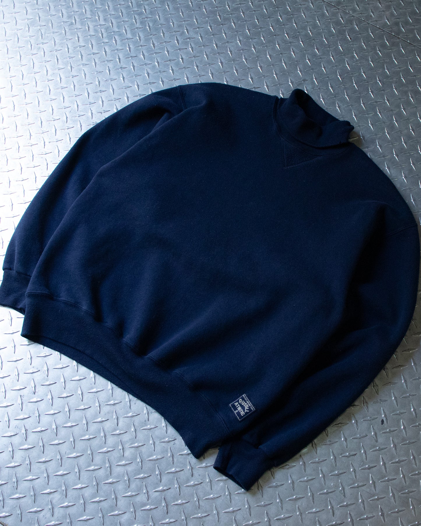 90s Navy Russell Turtleneck Sweatshirt - L