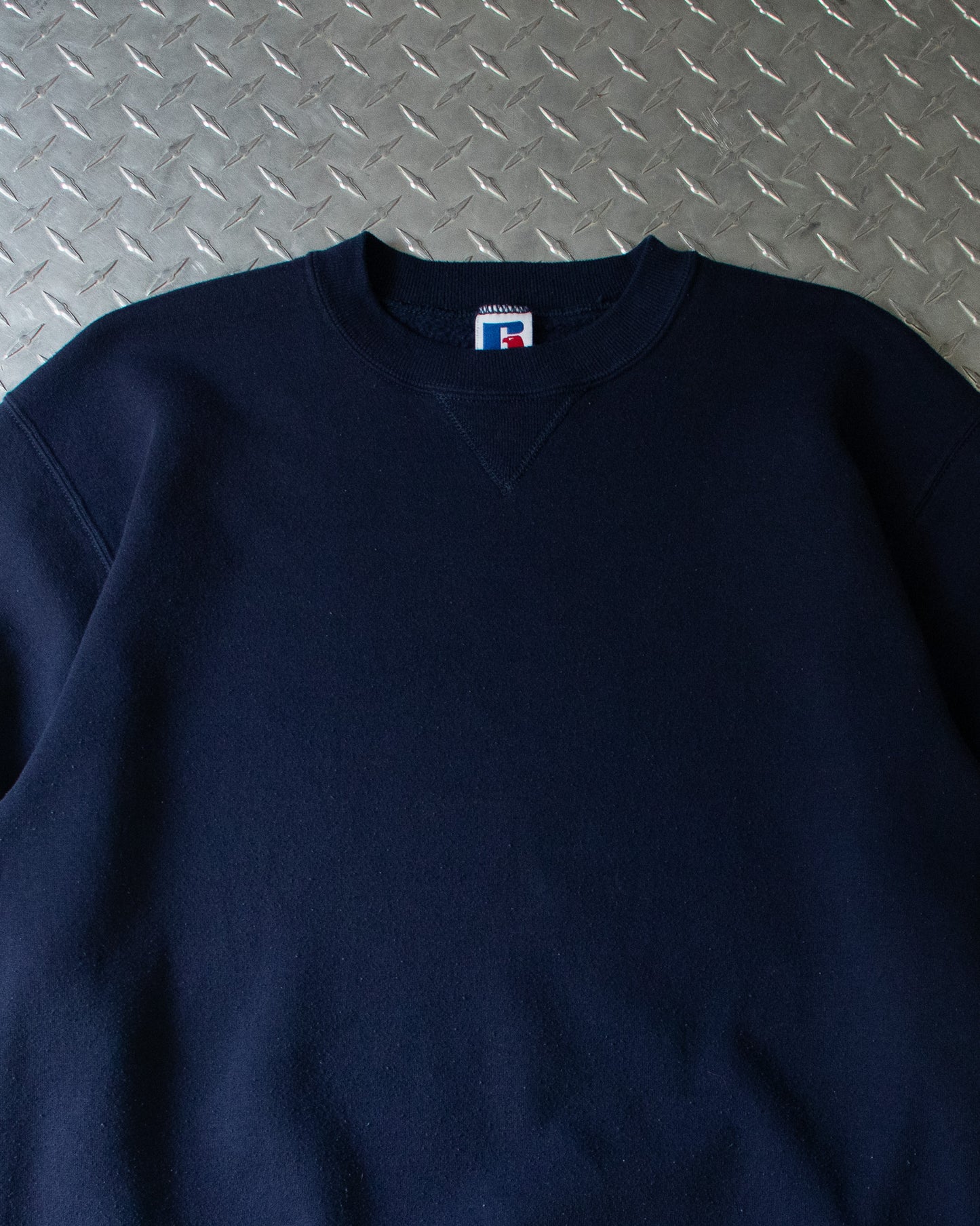 90s Navy Russel Crewneck Sweatshirt - L