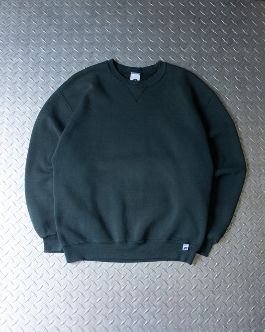 00s Faded Green Russel Crewneck Sweatshirt - L