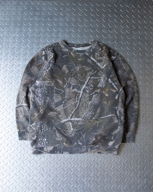 Distressed Real Tree Camo Crewneck Sweatshirt - M