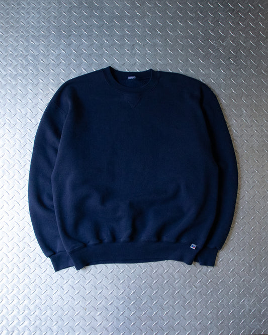 90s Navy Russel Crewneck Sweatshirt - L