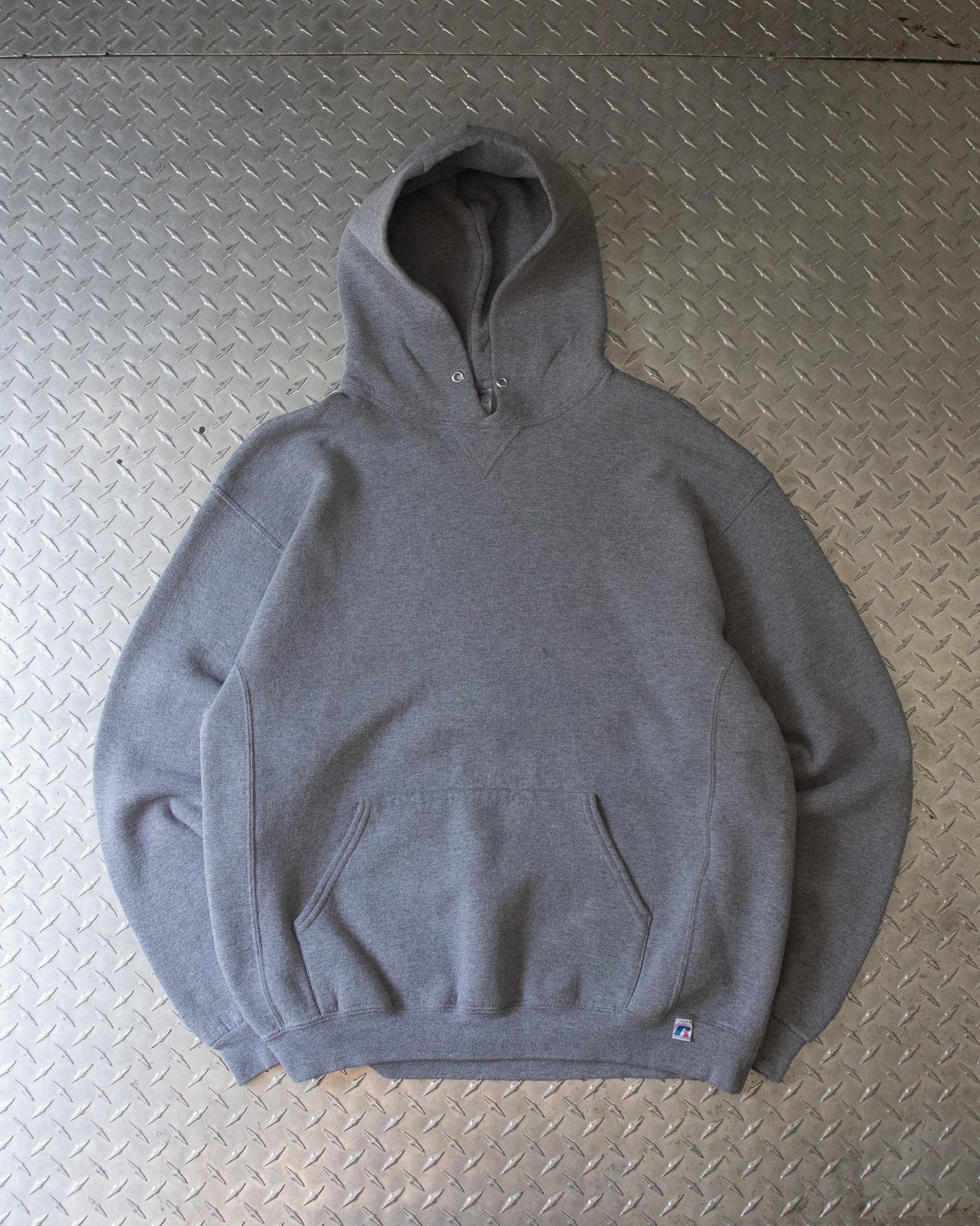 00s Grey Russell Hoodie - M