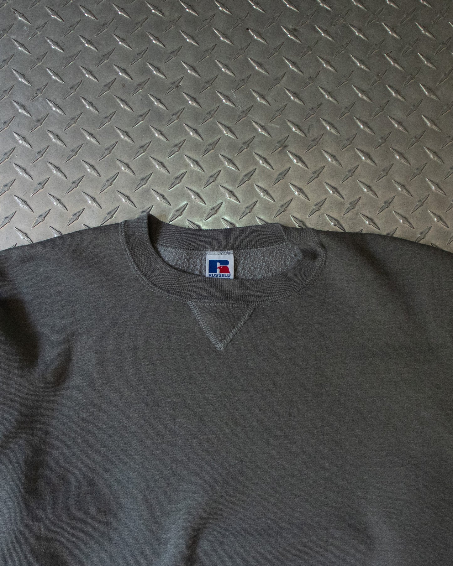 90s Grey Green Russell Crewneck Sweatshirt - XL