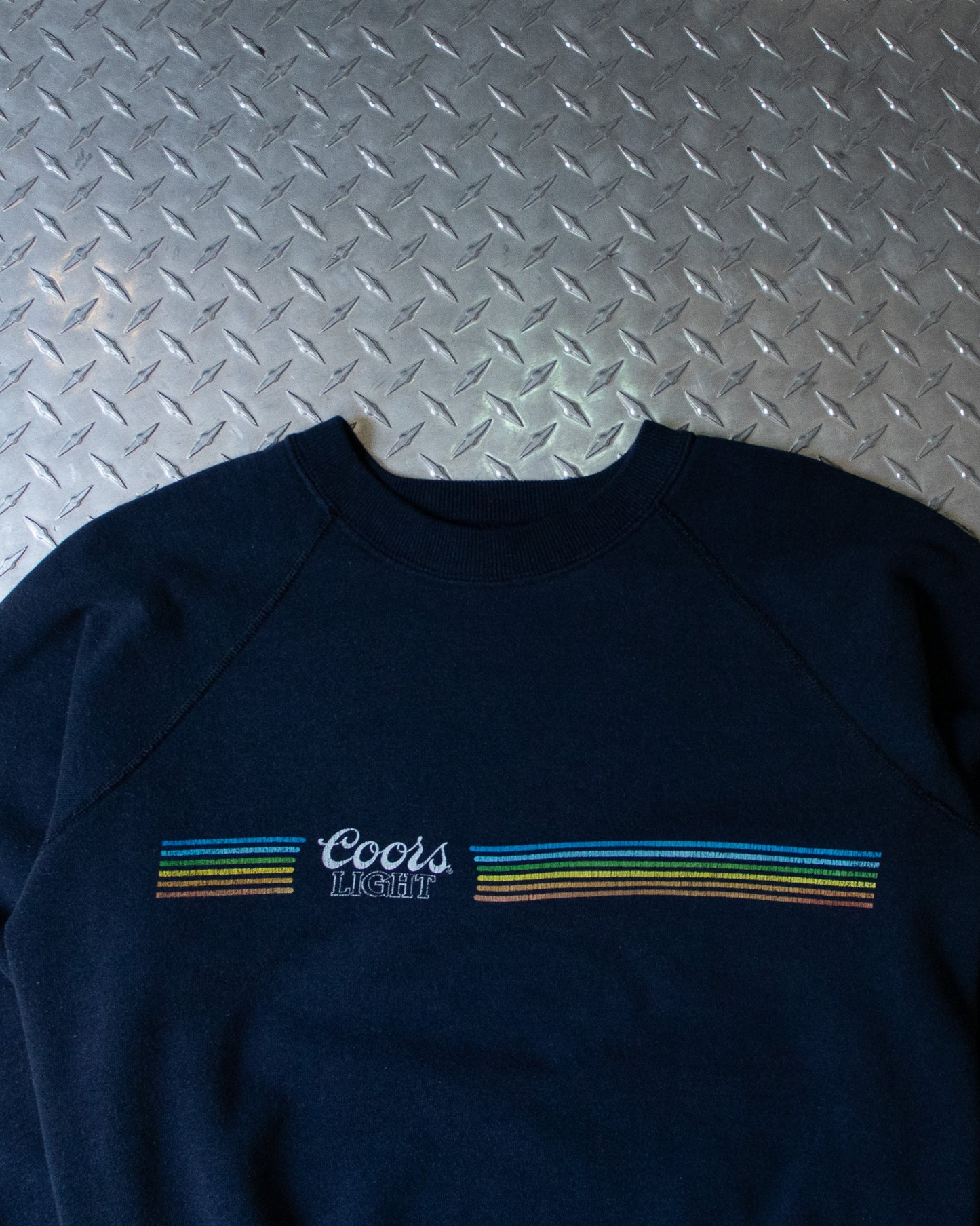 80s Coors Light Navy Crewneck Sweatshirt - M